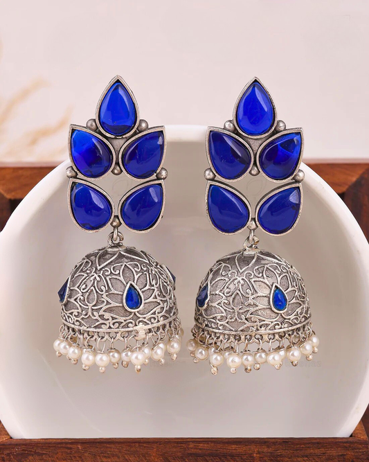 Isabella Jhumki Earring - BLUE