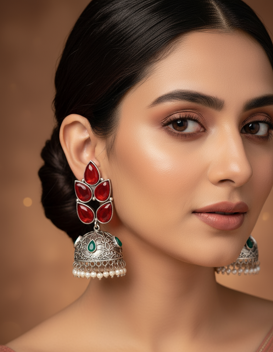 Isabella Jhumki EarRing - RED