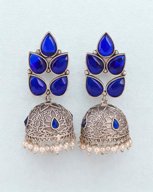 Isabella Jhumki Earring - BLUE