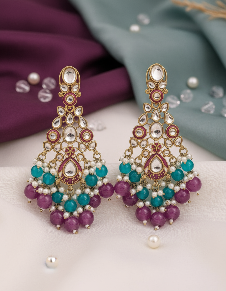 Kundan Dangler Earring